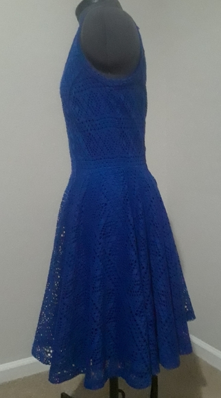 Express Blue Lace Dress - Picture 4 of 6
